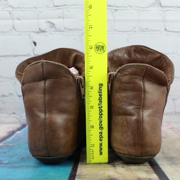 Vintage 80's Maine Woods Amanda Brown Leather Slouch Side Zip Ankle Boots 6 M - Picture 8 of 9